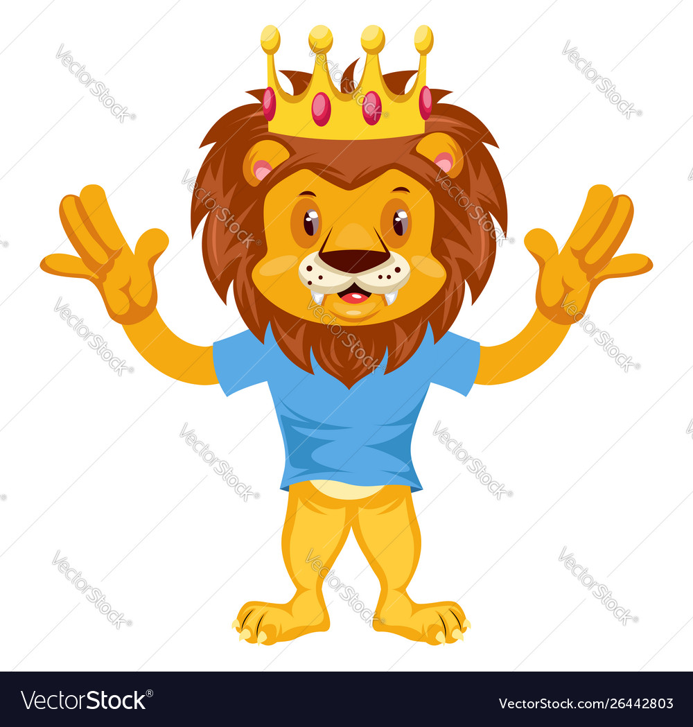 Scared lion on white background Royalty Free Vector Image