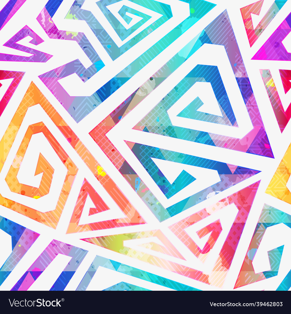 Watercolor geometric pattern vector image Watercolor geometric pattern
