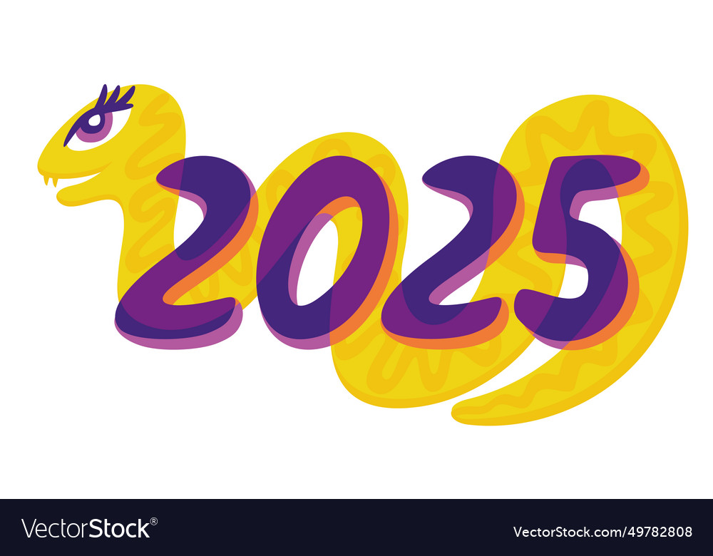 2025 chinese year of snake bright isolated Vector Image