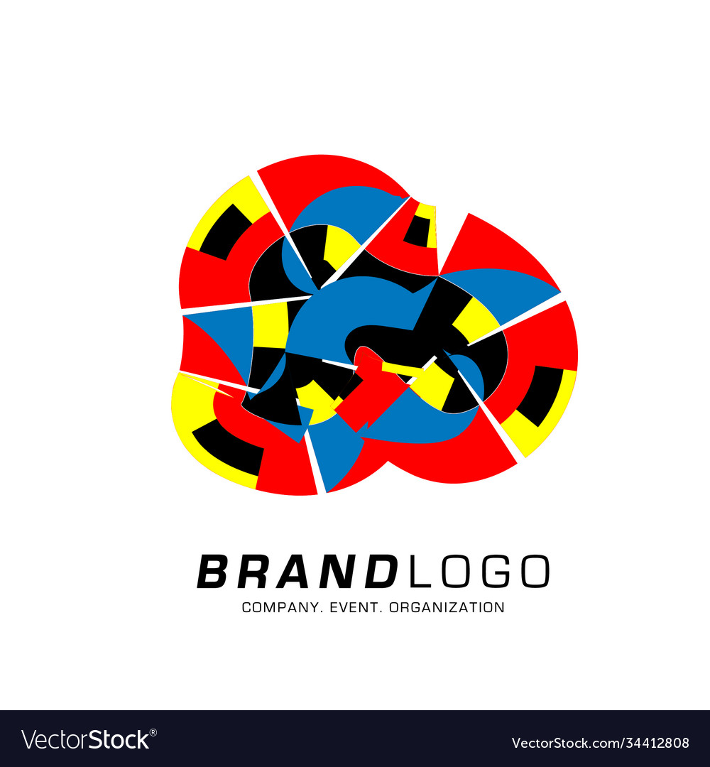 Abstract colorful dynamic flat logo brand company