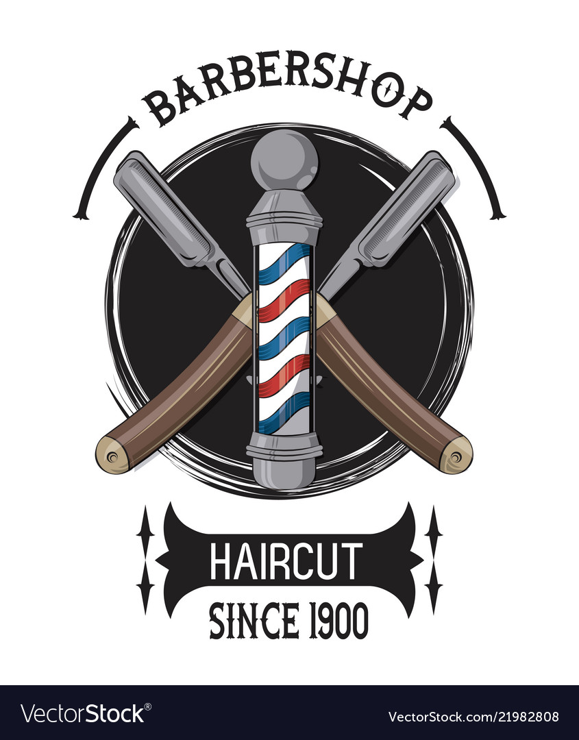 Barbershop vintage emblem Royalty Free Vector Image