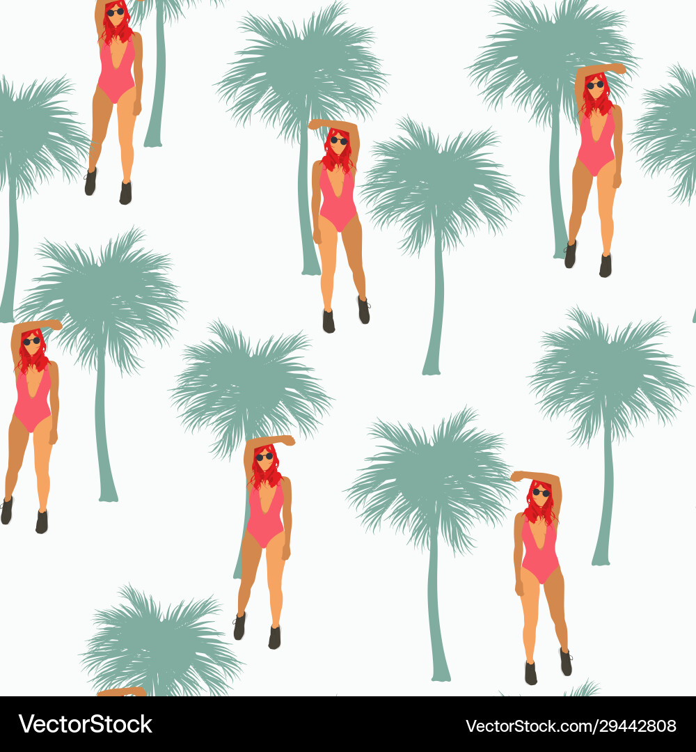 Beach summer vacation seamless pattern Royalty Free Vector