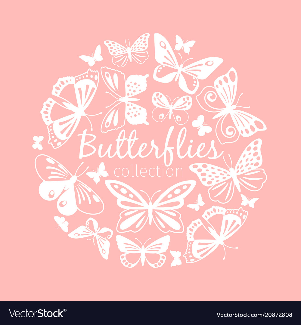 Butterflies circle pattern Royalty Free Vector Image