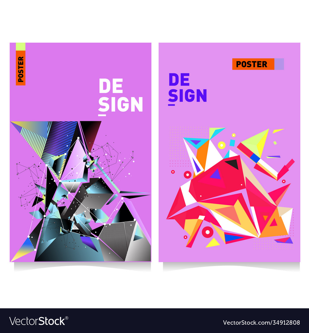 Colorful Geometric Poster And Cover Design Vector Image Colorful Geometric Poster And Cover Design Vector Image