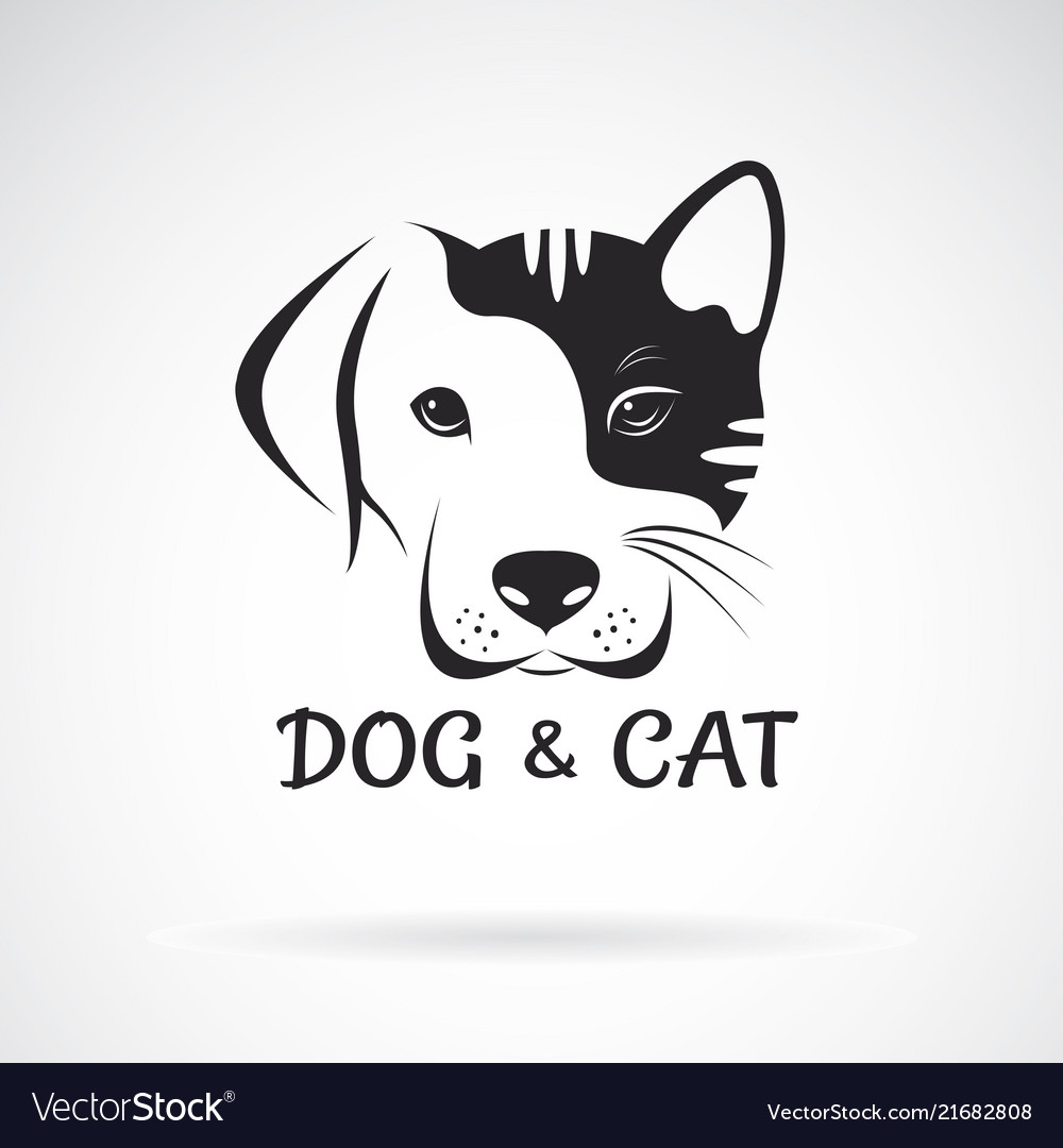 Download Dog and cat face design on a white background pet Vector Image