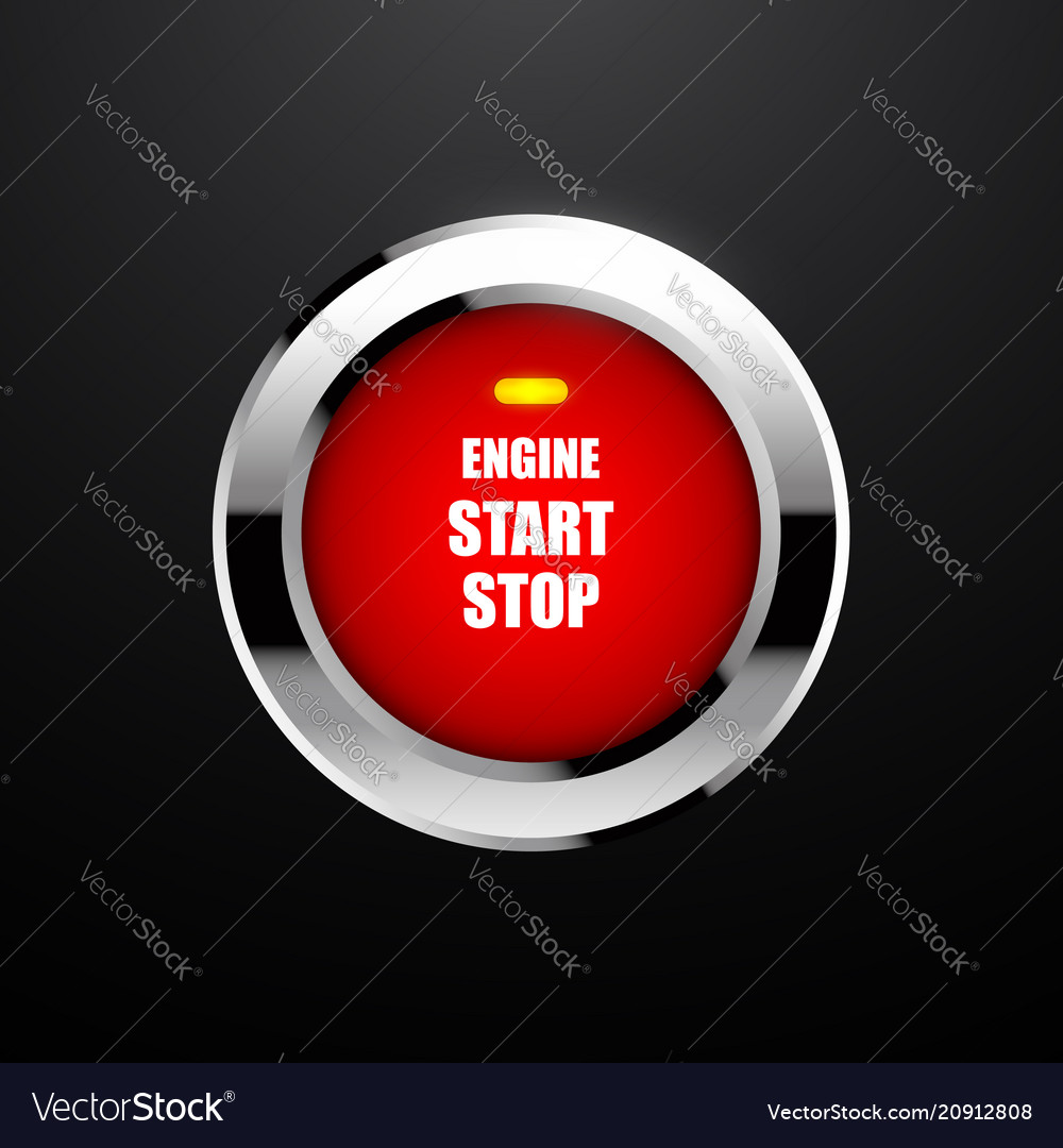 Engine start and stop button Royalty Free Vector Image