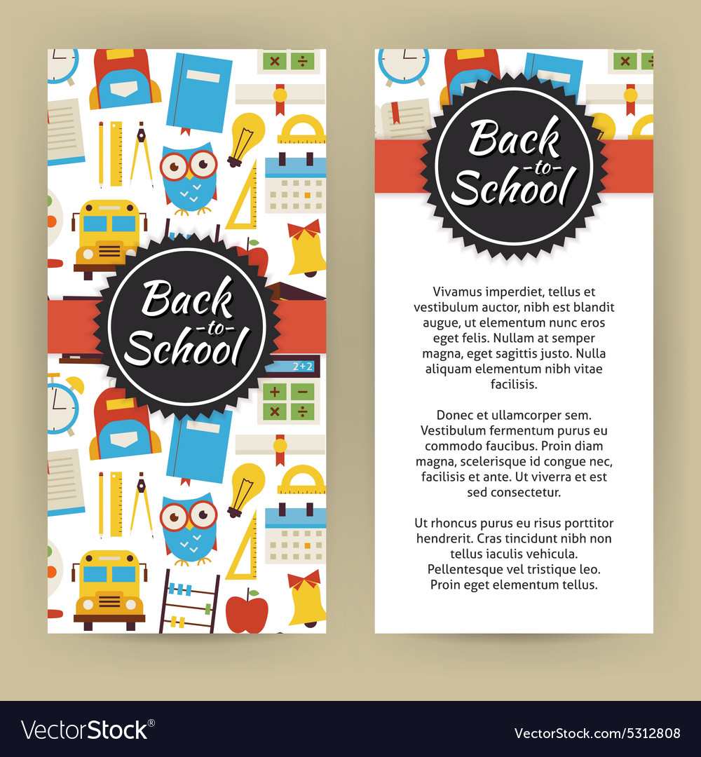 flyer template of flat design back to school and college flyers design