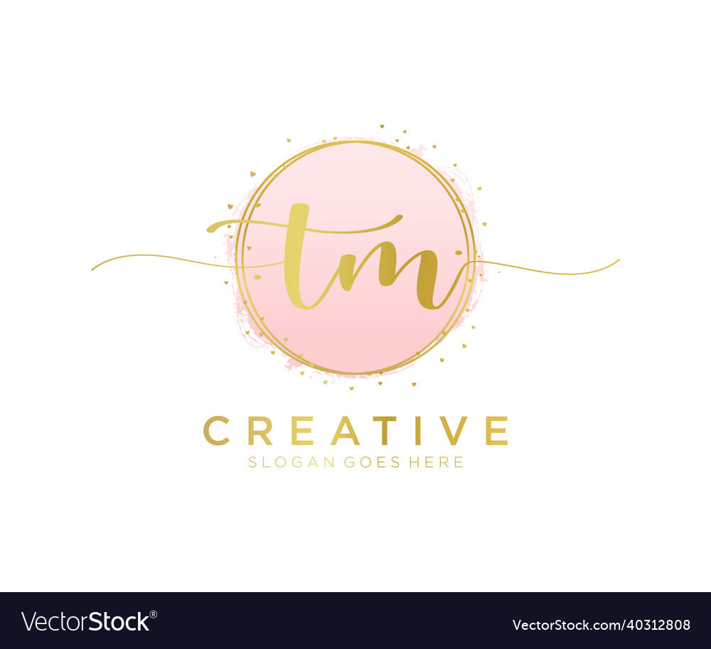 Initial tm feminine logo usable for nature salon