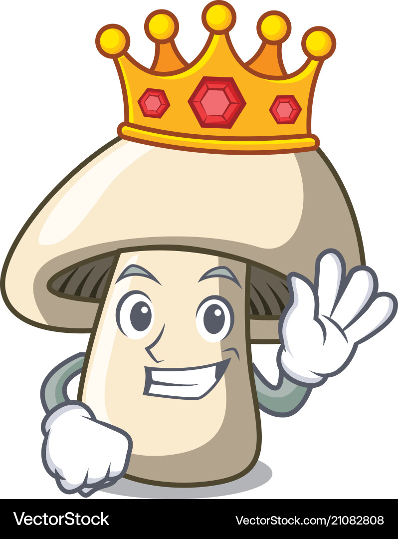 King champignon mushroom mascot cartoon Royalty Free Vector
