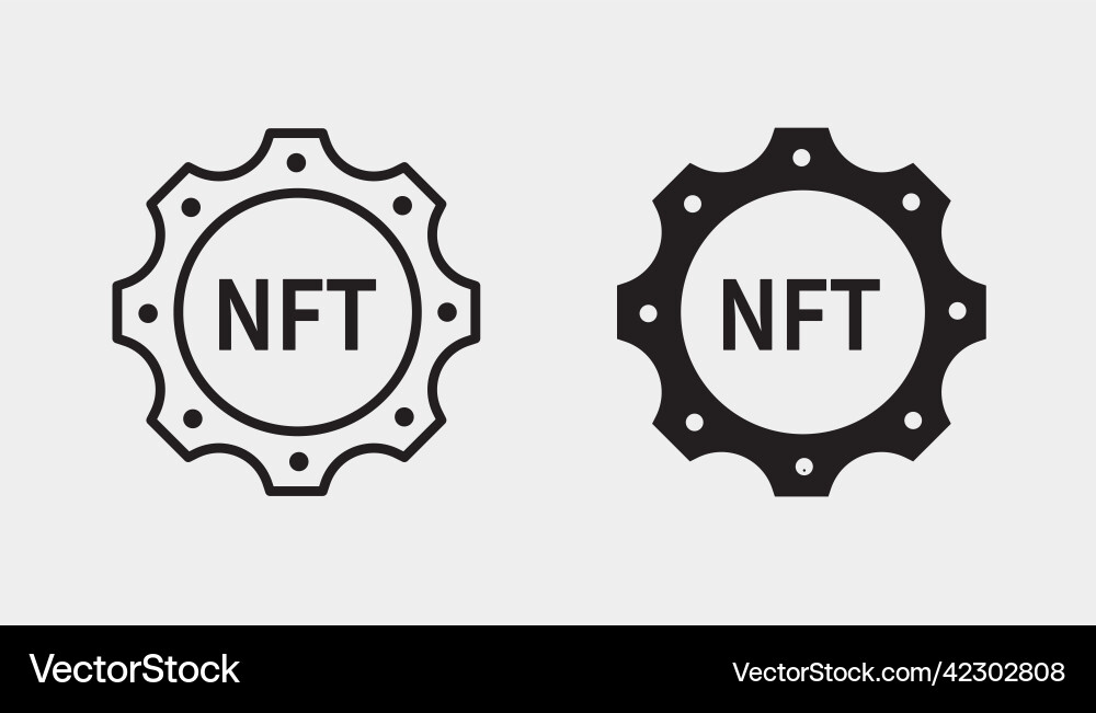 Nft setting icon black Royalty Free Vector Image