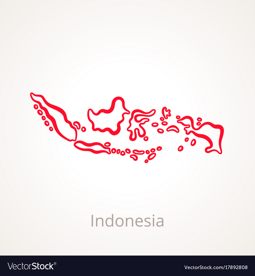 Outline Map Of Indonesia Marked With Red Line Vector Image Outline Map Of Indonesia Marked With Red Line Vector 17892808 