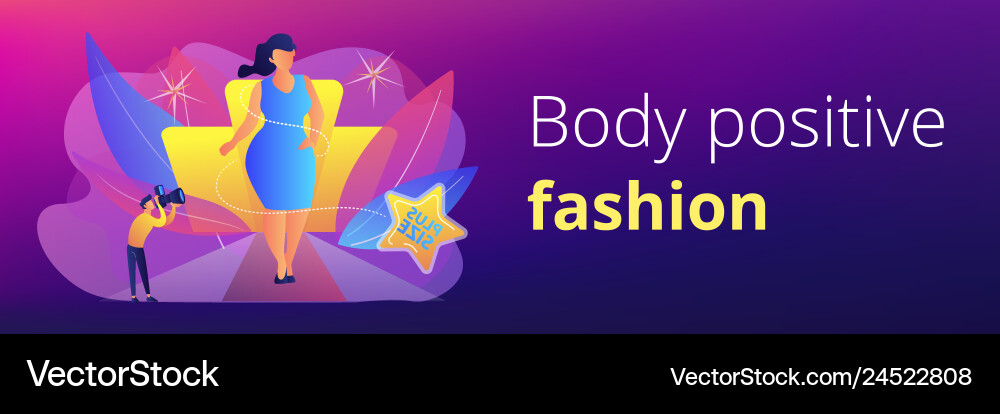 Plus Size Models Concept Banner Header Royalty Free Vector