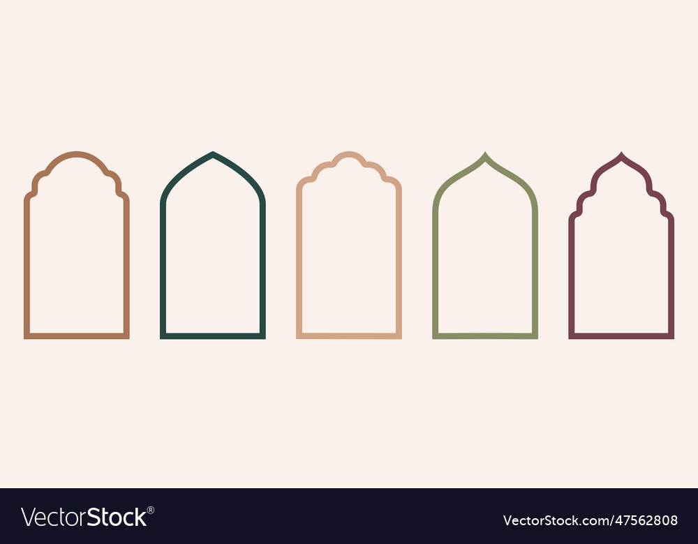 Shape islamic door and window silhouette arabic Vector Image