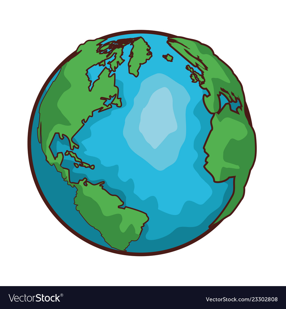 World map globe cartoon Royalty Free Vector Image