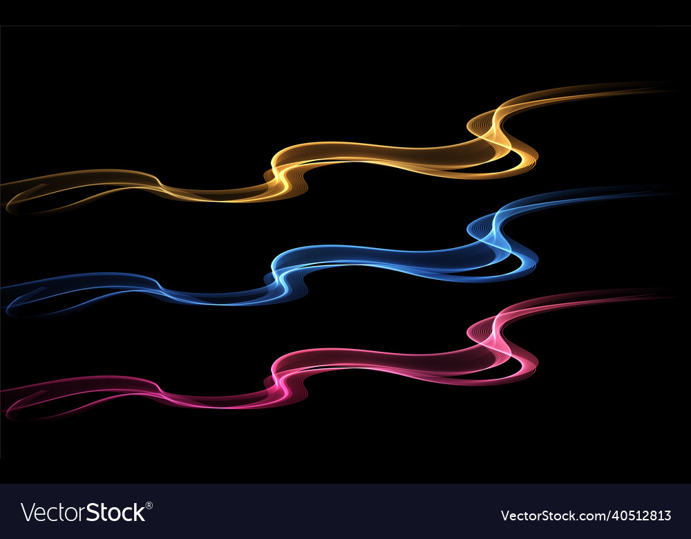 Abstract waves shiny blue moving lines design Vector Image