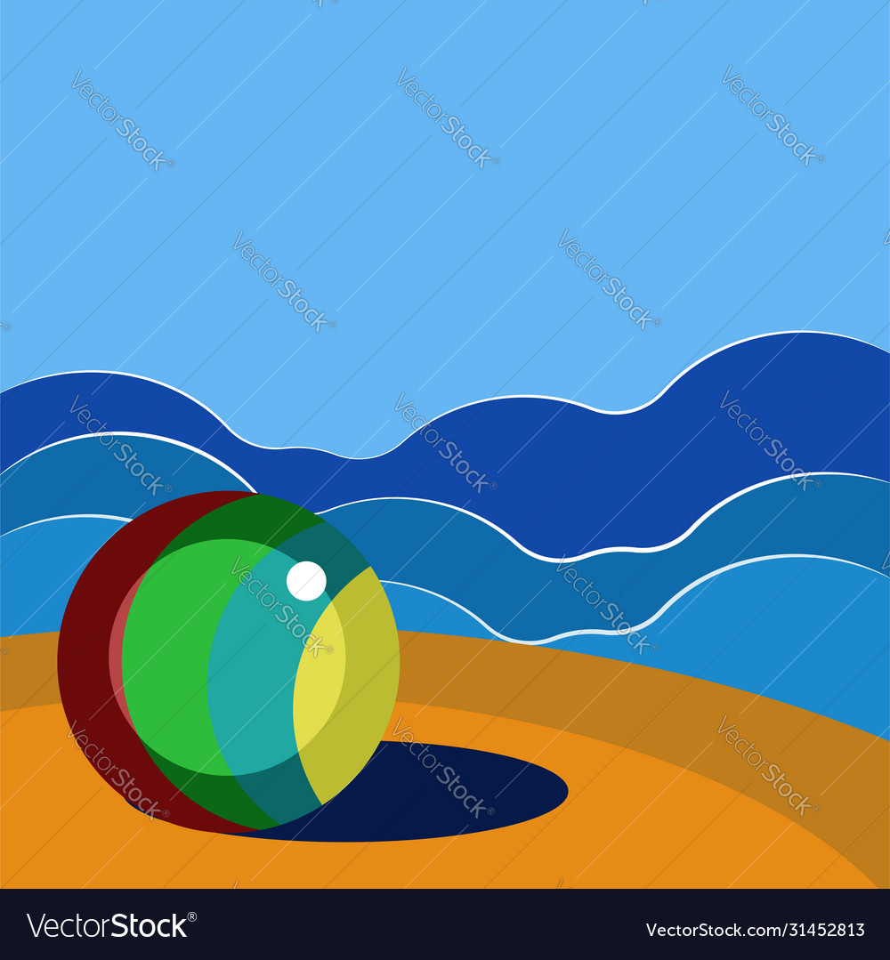 Ball on sea white background