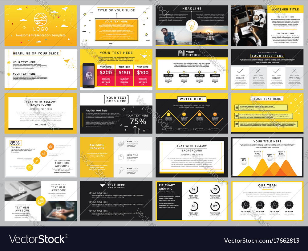 Creative stock yellow and black elements