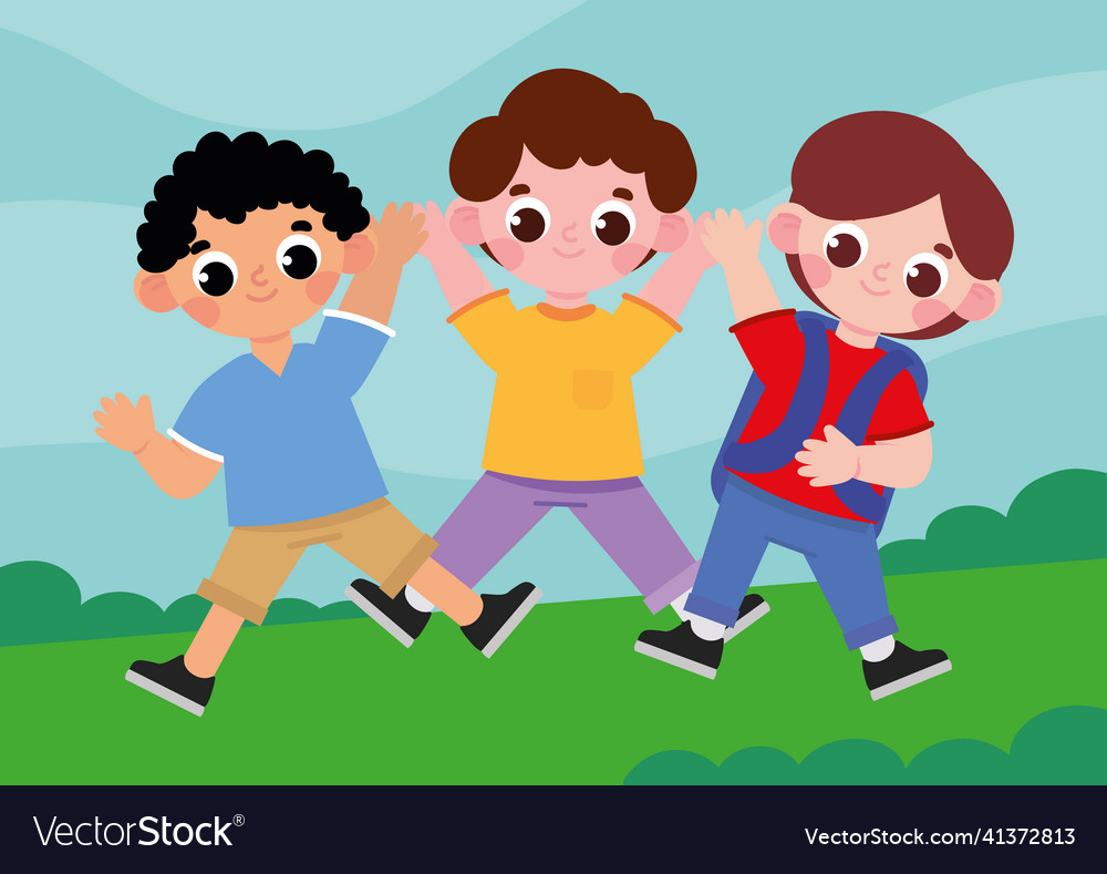 Funny school boys Royalty Free Vector Image - VectorStock