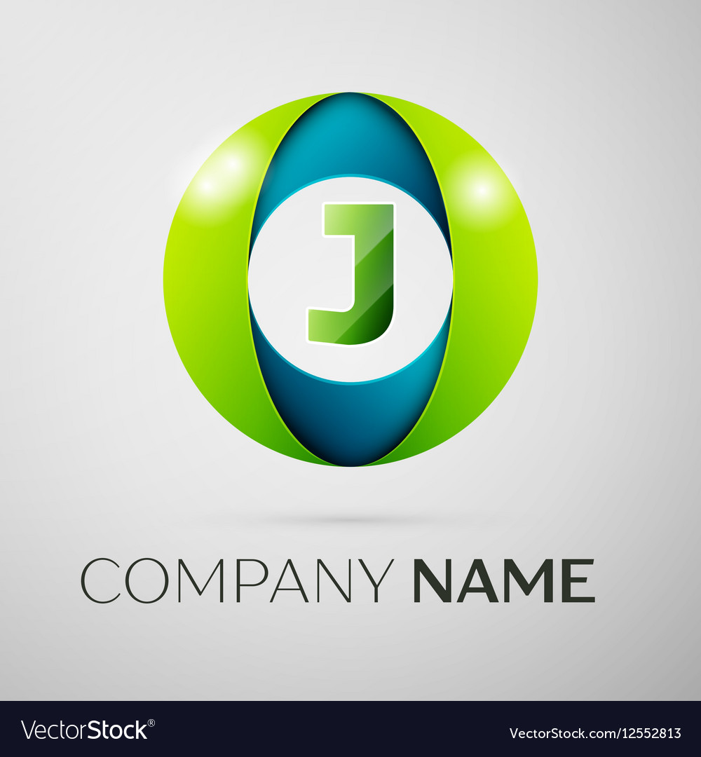 Letter J Logo Symbol In The Colorful Square On Vector Image