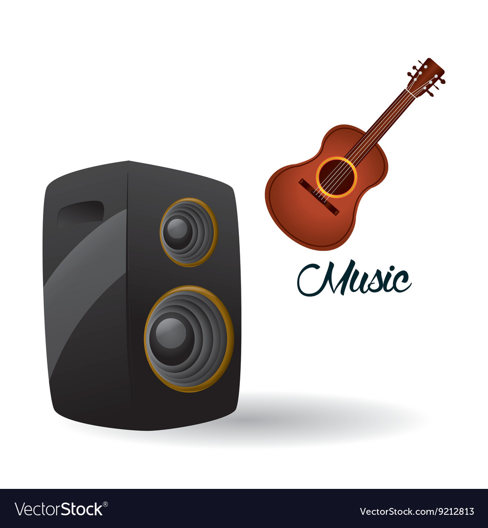 Music design speaker icon white background