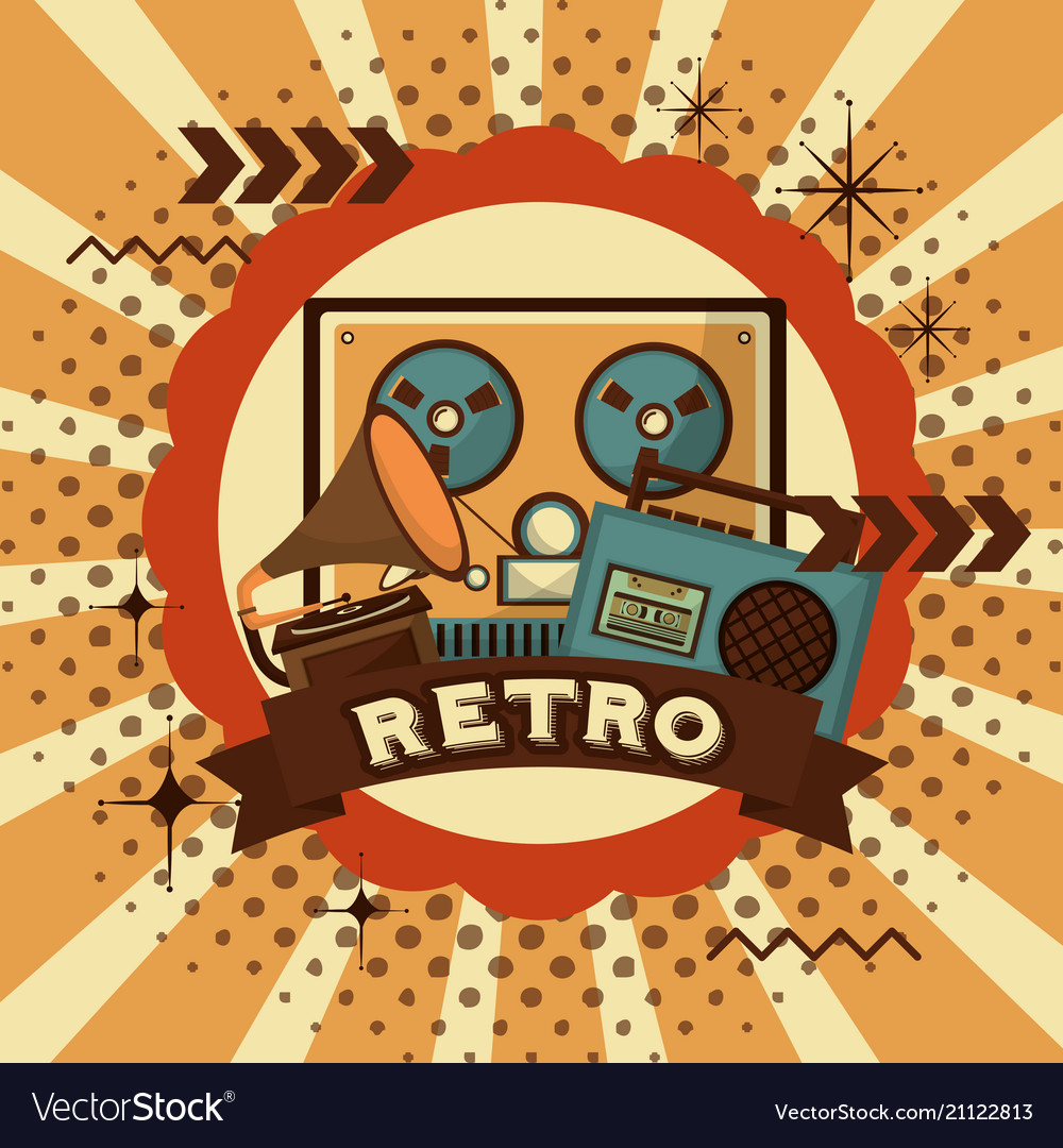 Retro vintage devices Royalty Free Vector Image