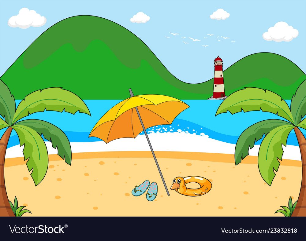 A simple beach scene Royalty Free Vector Image