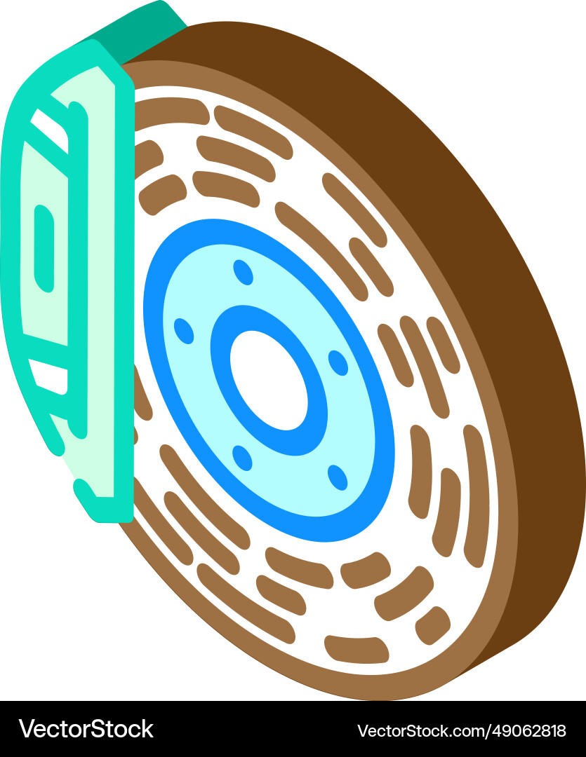 Brake pad replacement car mechanic isometric icon Vector Image