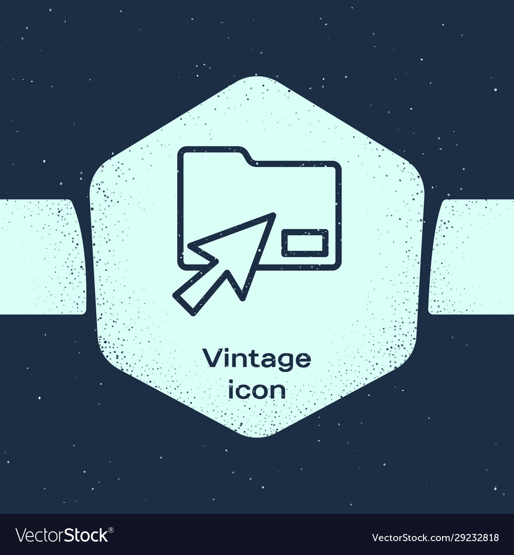 Grunge line Cursor Klicken Sie auf Dokumentordner-Symbol