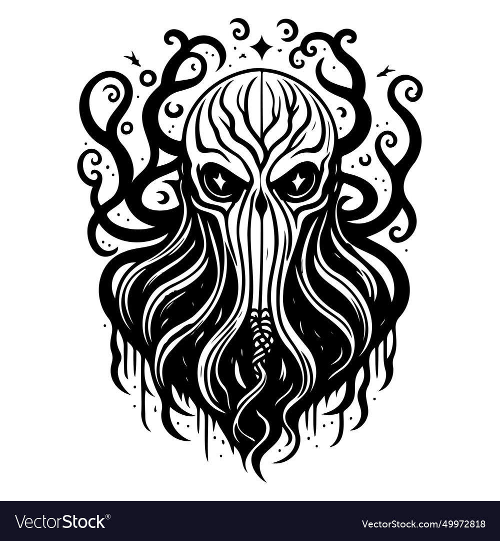 Halloween cthulhu horror scary sketch hand draw Vector Image