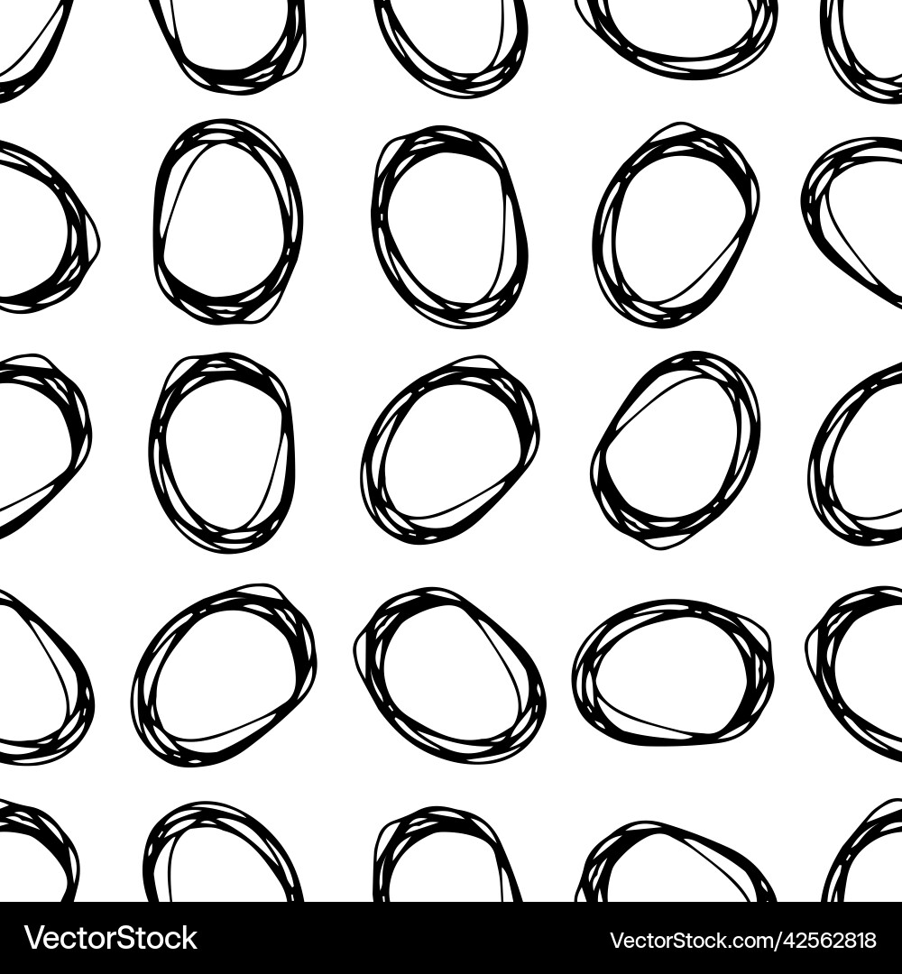 Seamless pattern with sketch circles shape Vector Image
