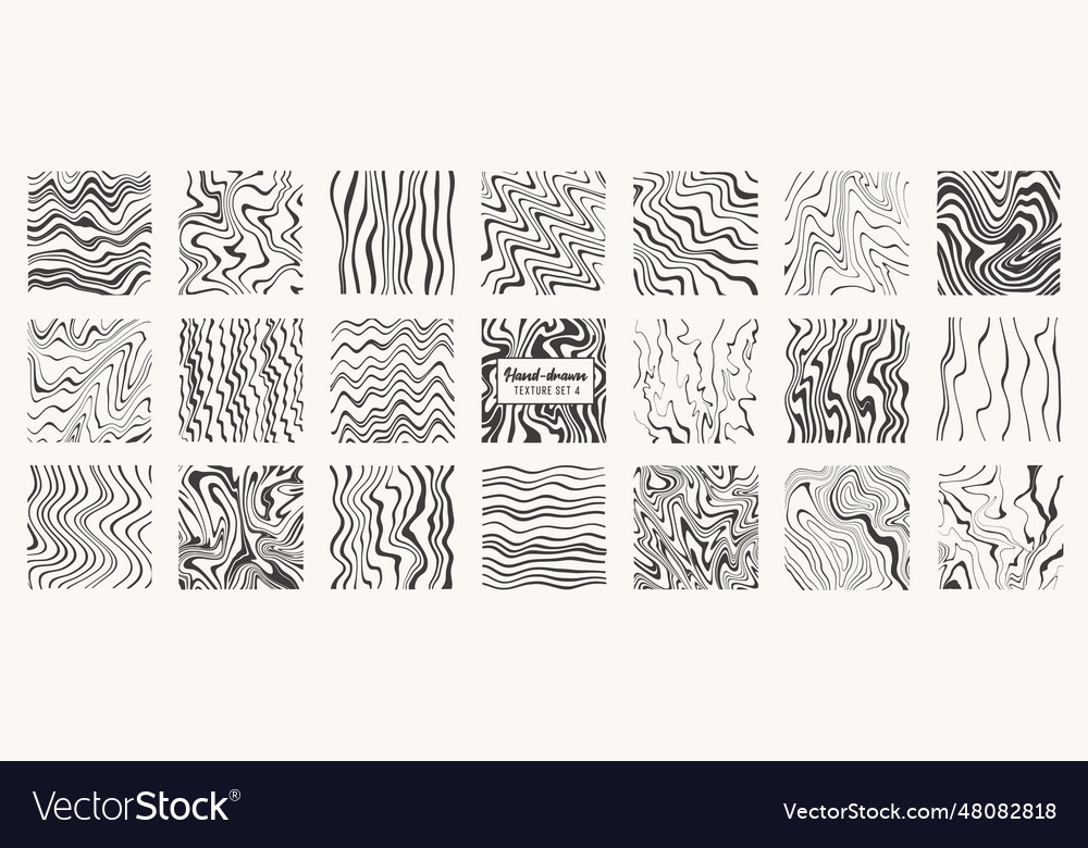 Set of liquid hand drawn patterns isolated