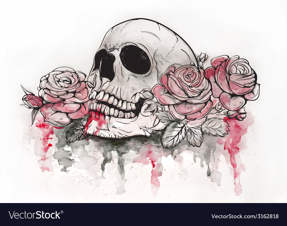 Skull with roses