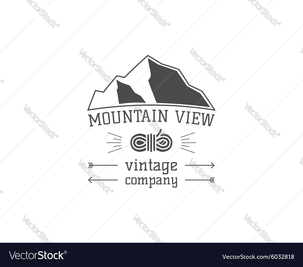 Vintage mountain camping store badge outdoor logo