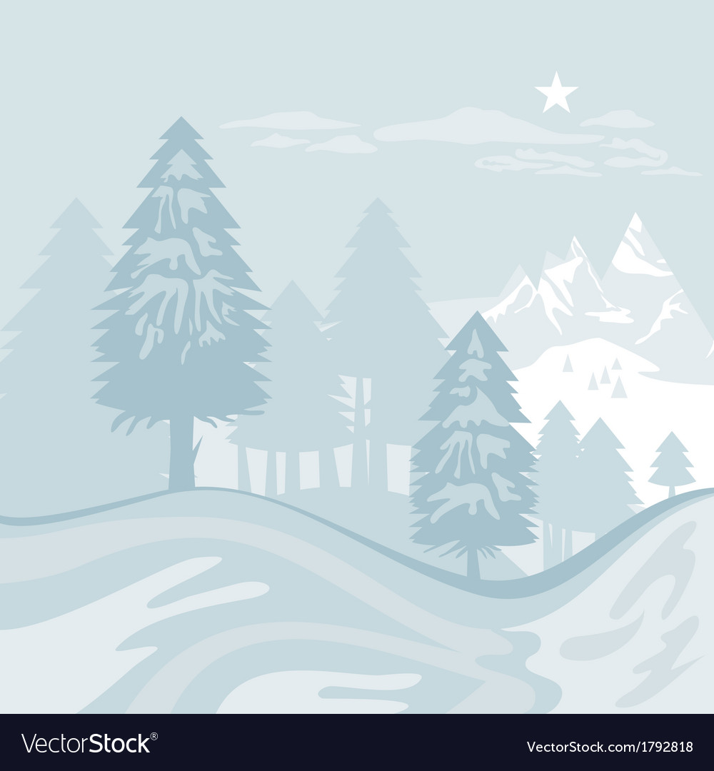 Winter Alpine Landscape Royalty Free Vector Image