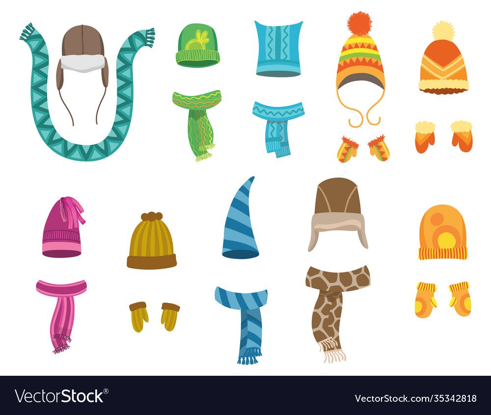 Winter warm hats gloves and scarves clothes