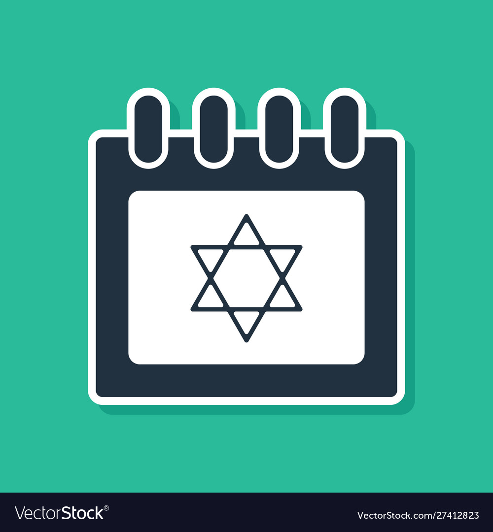 Blue Jewish Calendar With Star David Icon Vector Image