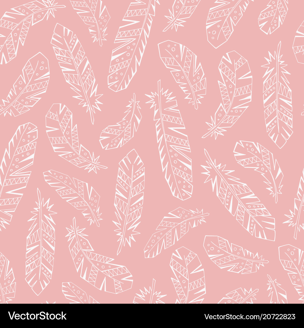 Decorative feathers seamless pattern Royalty Free Vector