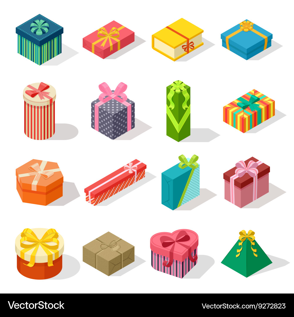 Isometric gift box Royalty Free Vector Image - VectorStock