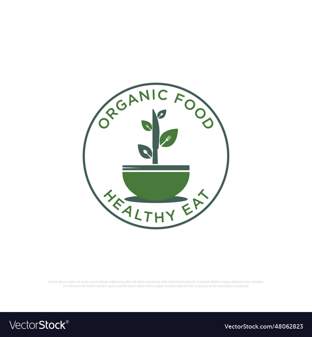 Organic Food Logo Design Inspiration Fresh And Vector Image