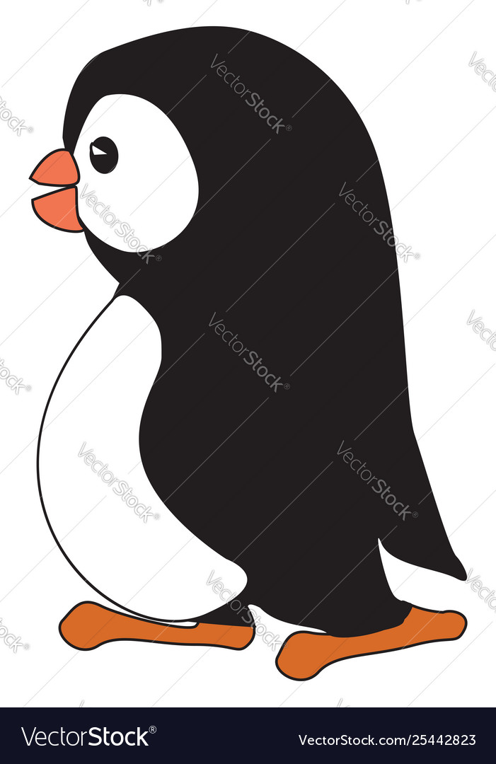 Penguin character pose 1 or color Royalty Free Vector Image