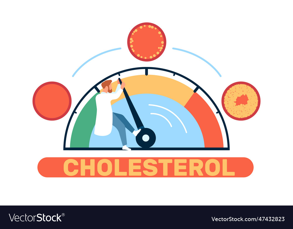 Physicians care for lowering cholesterol level Vector Image