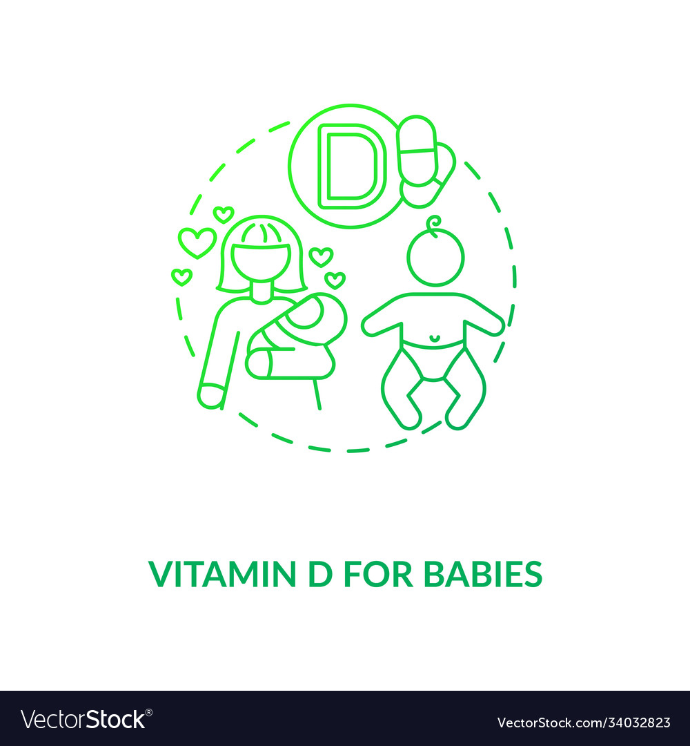 Vitamin d for babies concept icon