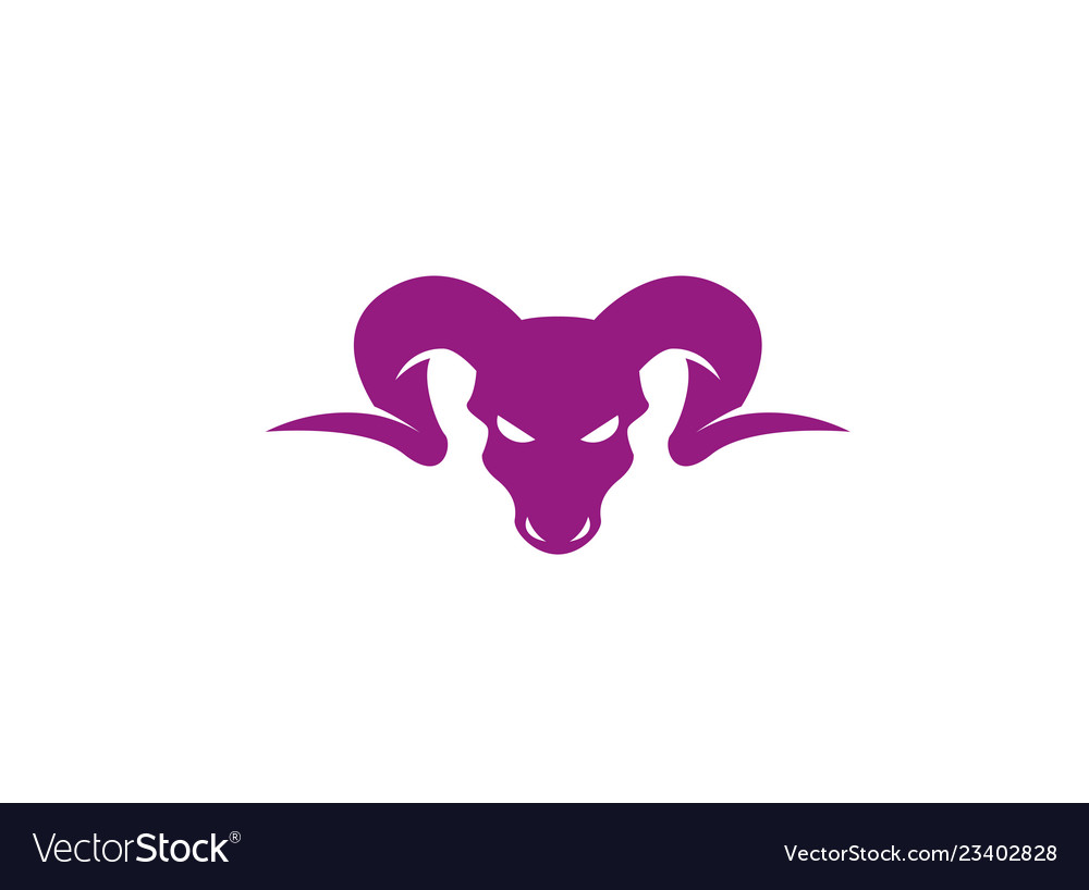 Bighorn sheep head angry face logo design Vector Image
