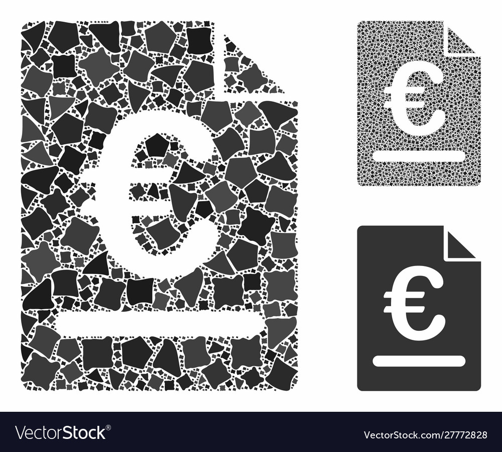 Euro invoice mosaic icon abrupt pieces