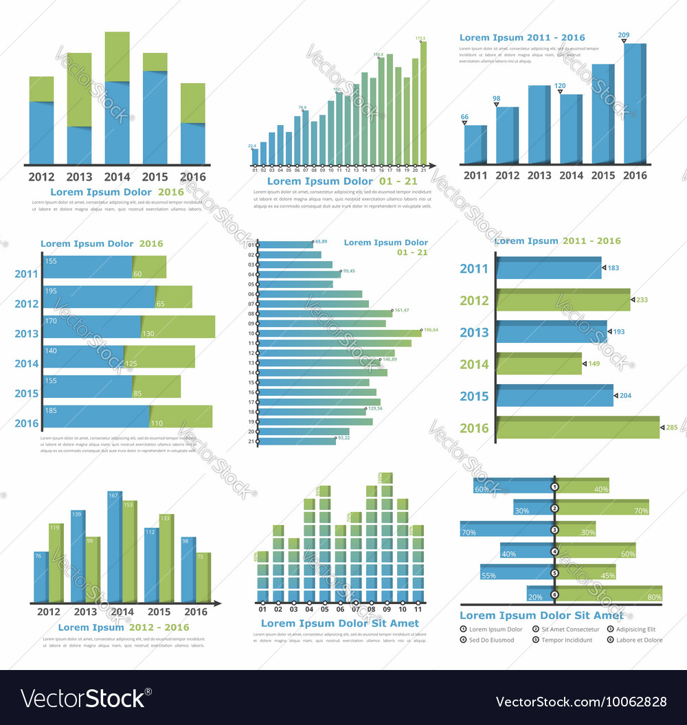 Graphs and charts Royalty Free Vector Image - VectorStock