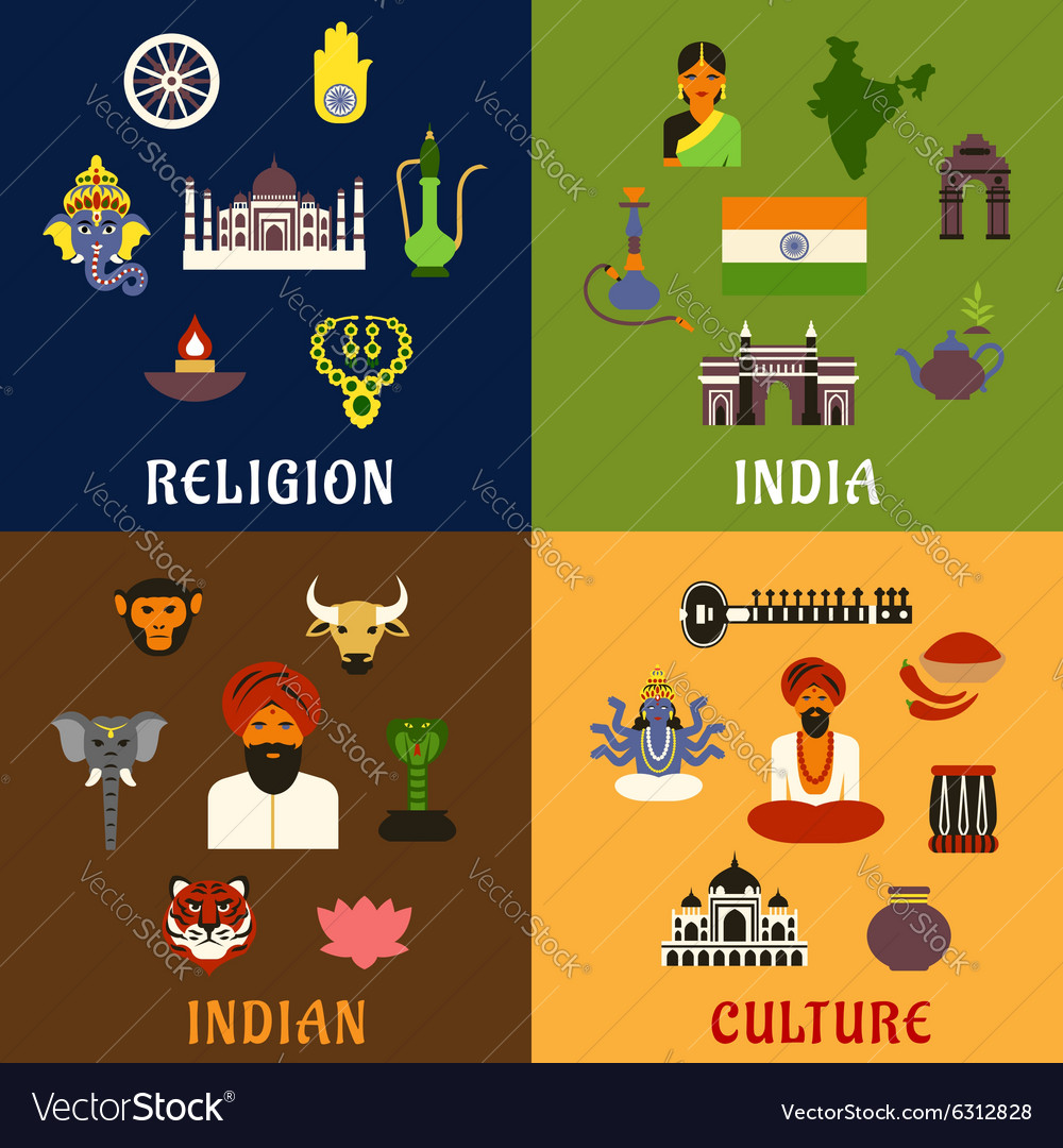 Indian Culture Religion And National Icons Vector Image A summer program by the mahindra united world college: vectorstock