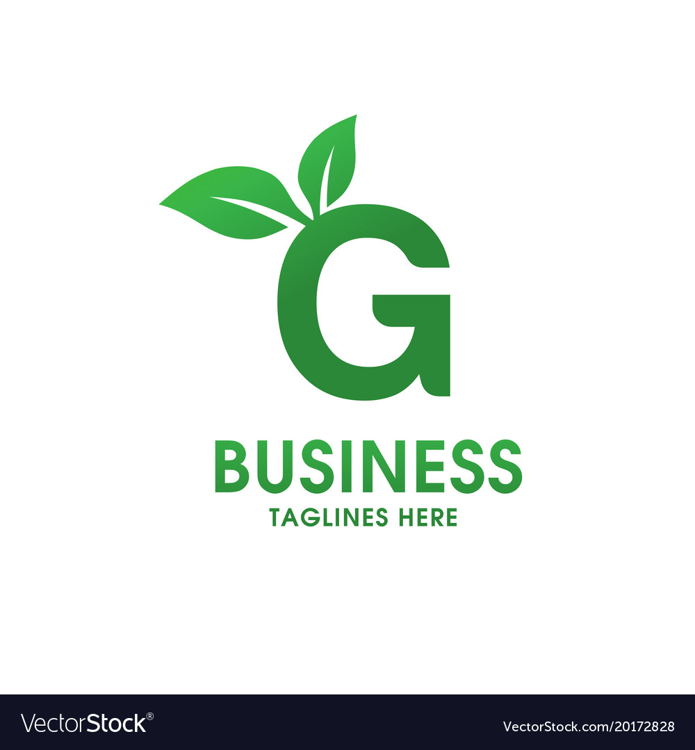 Letter G With Leaf Logo Royalty Free Vector Image