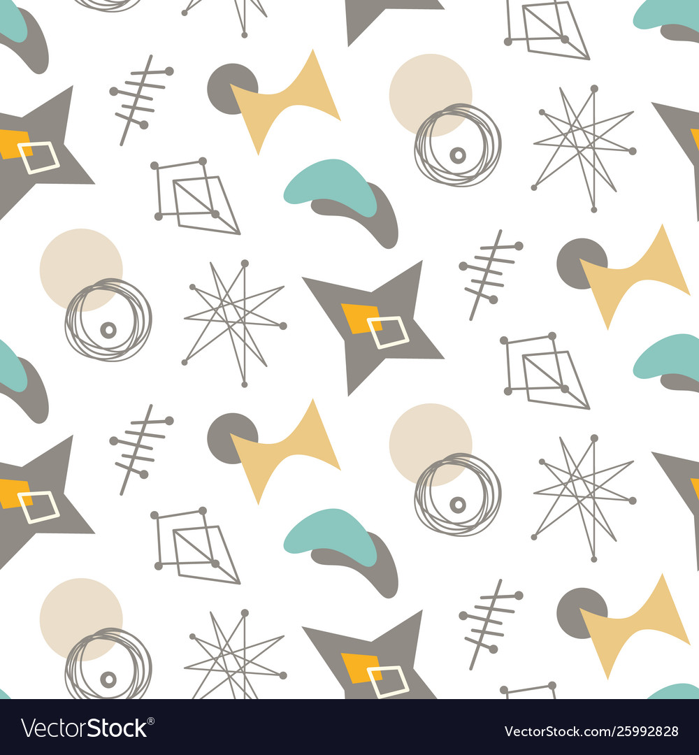 Mid Century Modern Seamless Pattern Royalty Free Vector Mid century christmas background vector.