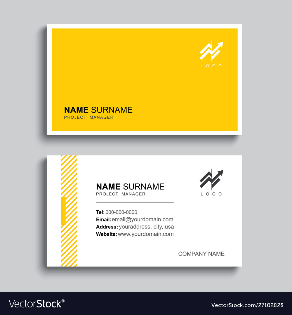 Minimal business card print template design Vector Image For Free Template Business Cards To Print