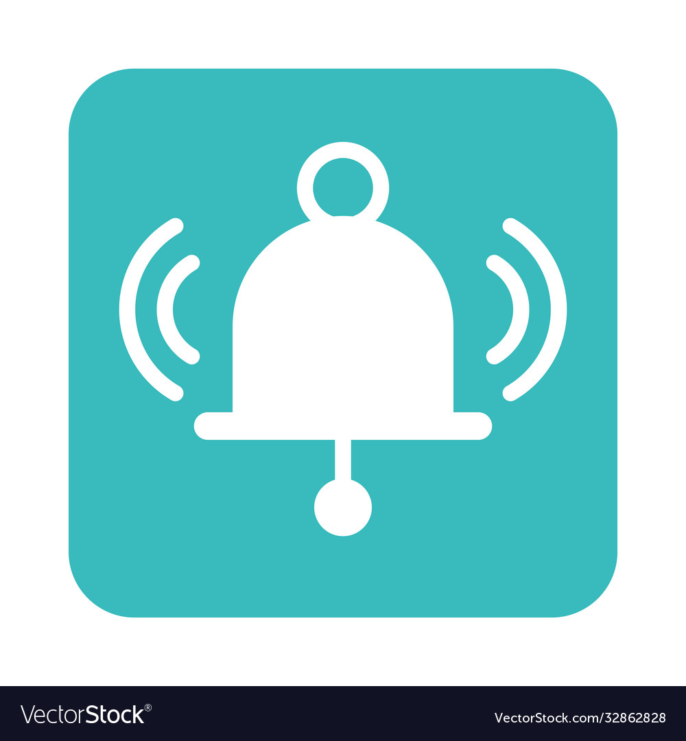 Mobile application bell notification web button vector image